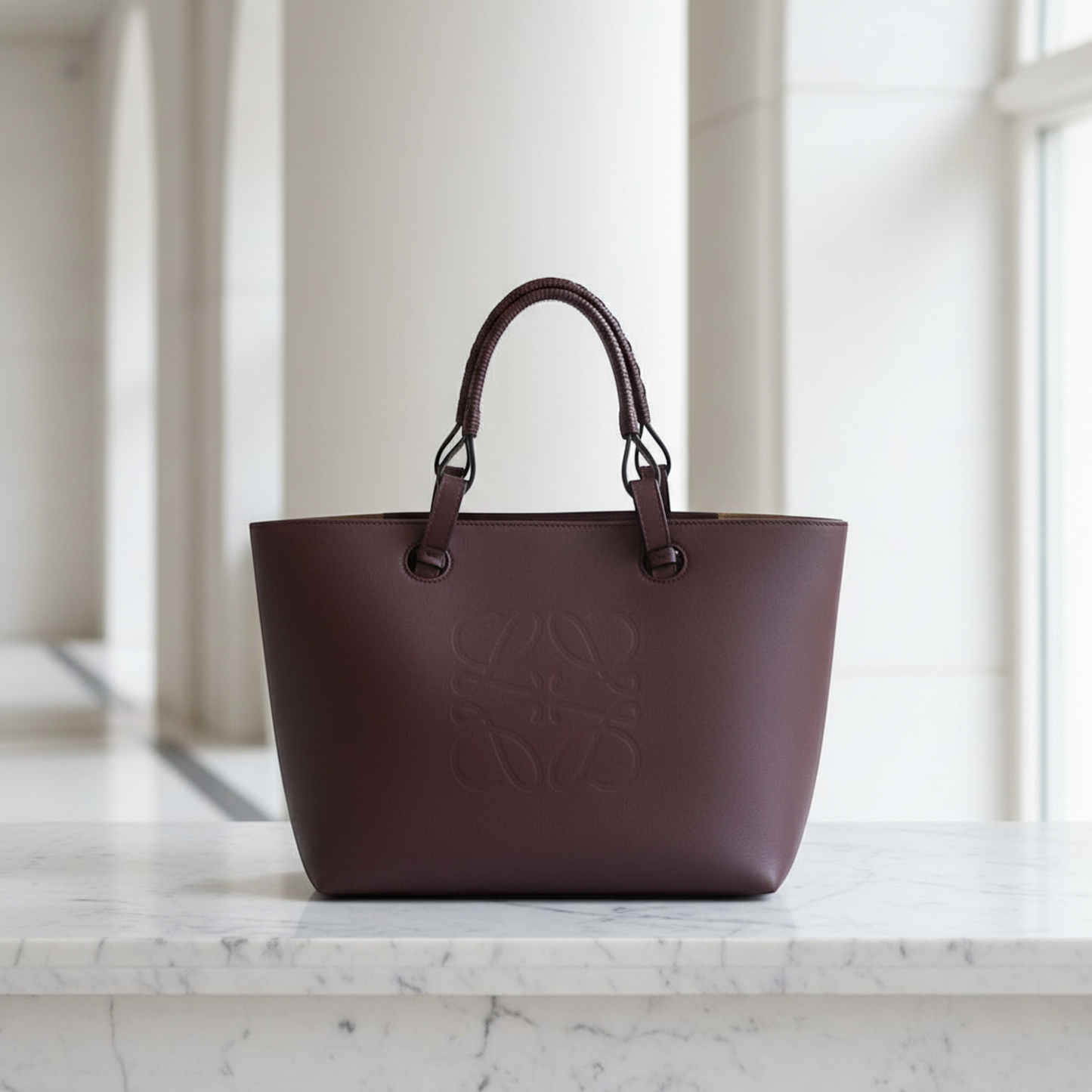 Loewe Anagram A717S72X02 Women's Leather Handbag,Tote Bag Wine