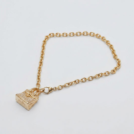 Hermes Amulettes Kelly Diamond Bracelet Pink Gold (18K) Diamond Charm Bracelet Pink Gold