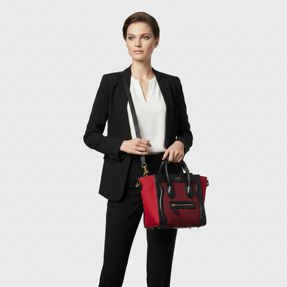 Celine Luggage Nano Shopper Women's Leather Handbag,Shoulder Bag Black,Bordeaux,Pink