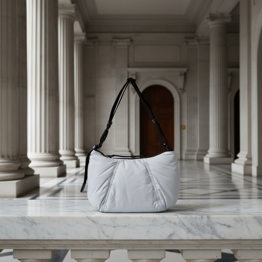 Moncler SPREAD HOBO SMALL H209B5C00001 Women's Nylon,Canvas Shoulder Bag Black,Light Blue Gray