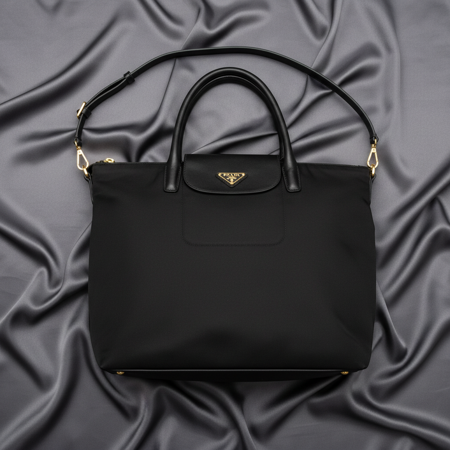 Prada BN2541 Women's Leather,Nylon Handbag,Shoulder Bag Black