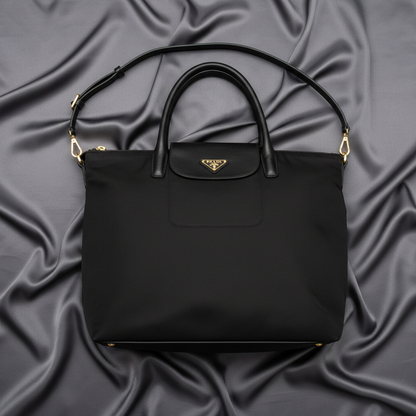 Prada BN2541 Women's Leather,Nylon Handbag,Shoulder Bag Black
