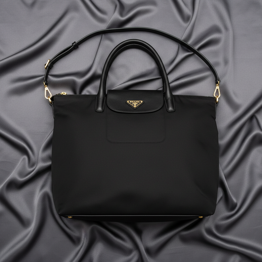 Prada BN2541 Women's Leather,Nylon Handbag,Shoulder Bag Black
