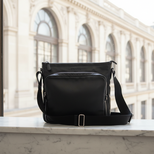 Prada BANDOLIERA VA0785 Women's Leather Shoulder Bag Black