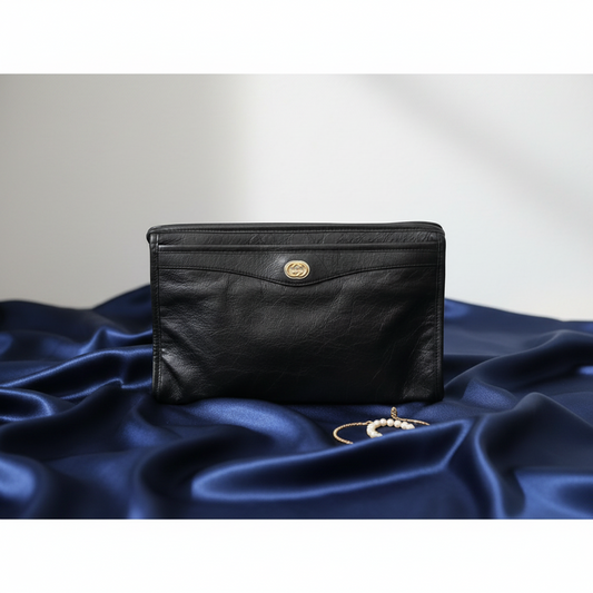Gucci Interlocking 575991 Women,Men Leather Clutch Bag Black