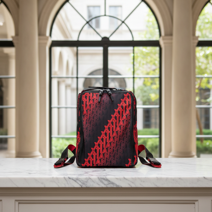 Christian Louboutin HOP'N ZIP Backpack 3205344 Men's Nylon,Leather Backpack Black,Red Color