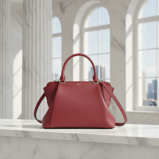 Cartier C De Cartier L1001829 Women's Leather Handbag,Shoulder Bag Bordeaux