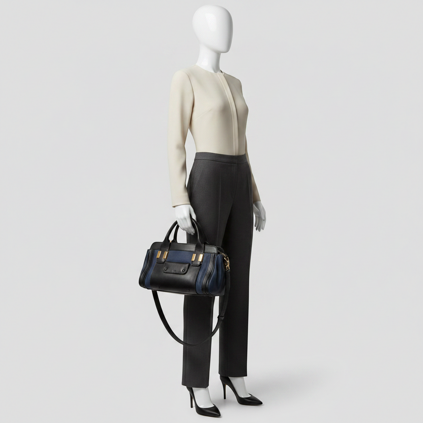 Chloé Alice Women's Leather Handbag,Shoulder Bag Black,Navy