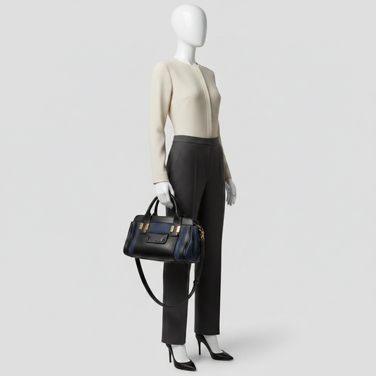 Chloé Alice Women's Leather Handbag,Shoulder Bag Black,Navy