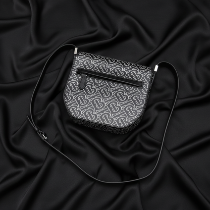 Burberry TB Monogram Women's Leather Shoulder Bag Black