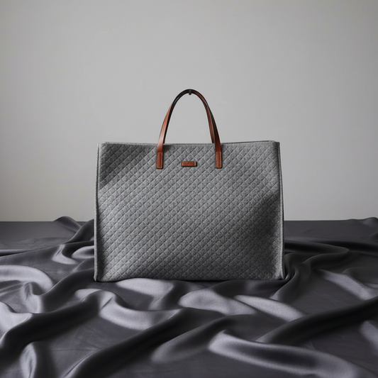 Gucci 295266 Men,Women Leather,Felt Tote Bag Brown,Gray