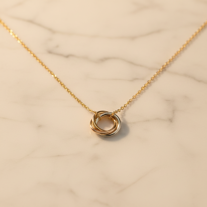 Cartier Baby Trinity Necklace Pink Gold (18K),White Gold (18K),Yellow Gold (18K) No Stone Men,Women Fashion Pendant Necklace (Gold)