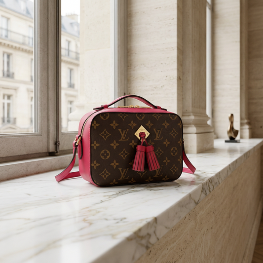Louis Vuitton Monogram Saintonge M43557 Women's Shoulder Bag Brown,Freesia