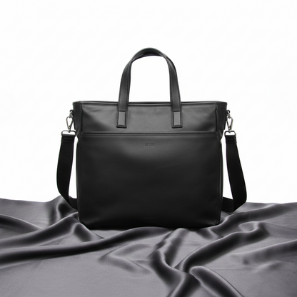 Prada Men's Leather Handbag,Shoulder Bag Black