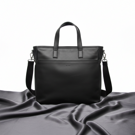 Prada Men's Leather Handbag,Shoulder Bag Black