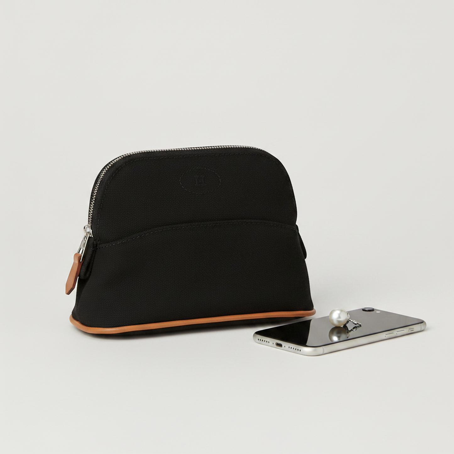 Hermes Bolide Mini Mini Women's Cotton,Leather Pouch Black,Brown