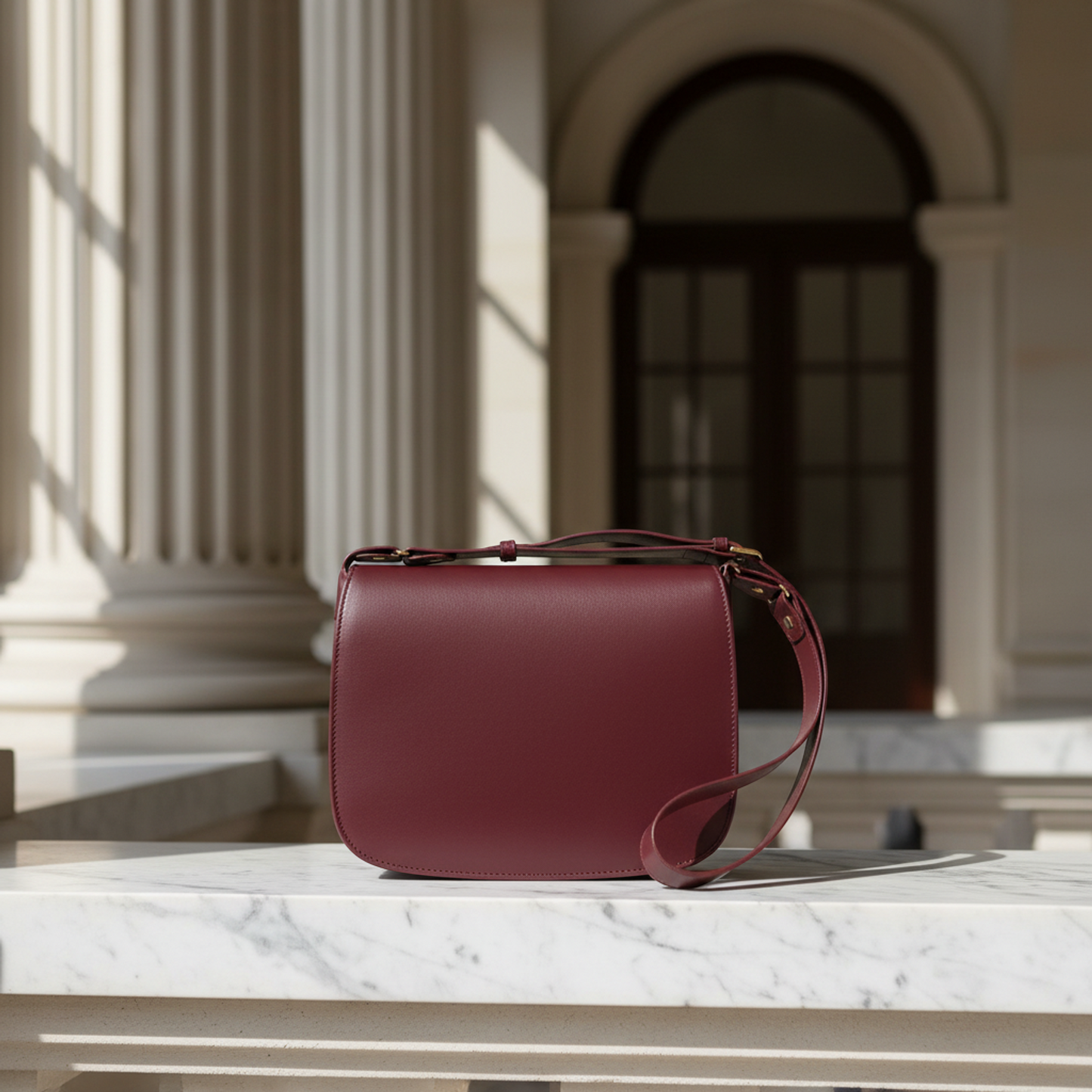 Cartier Must L1000536 Women's Leather Shoulder Bag Bordeaux