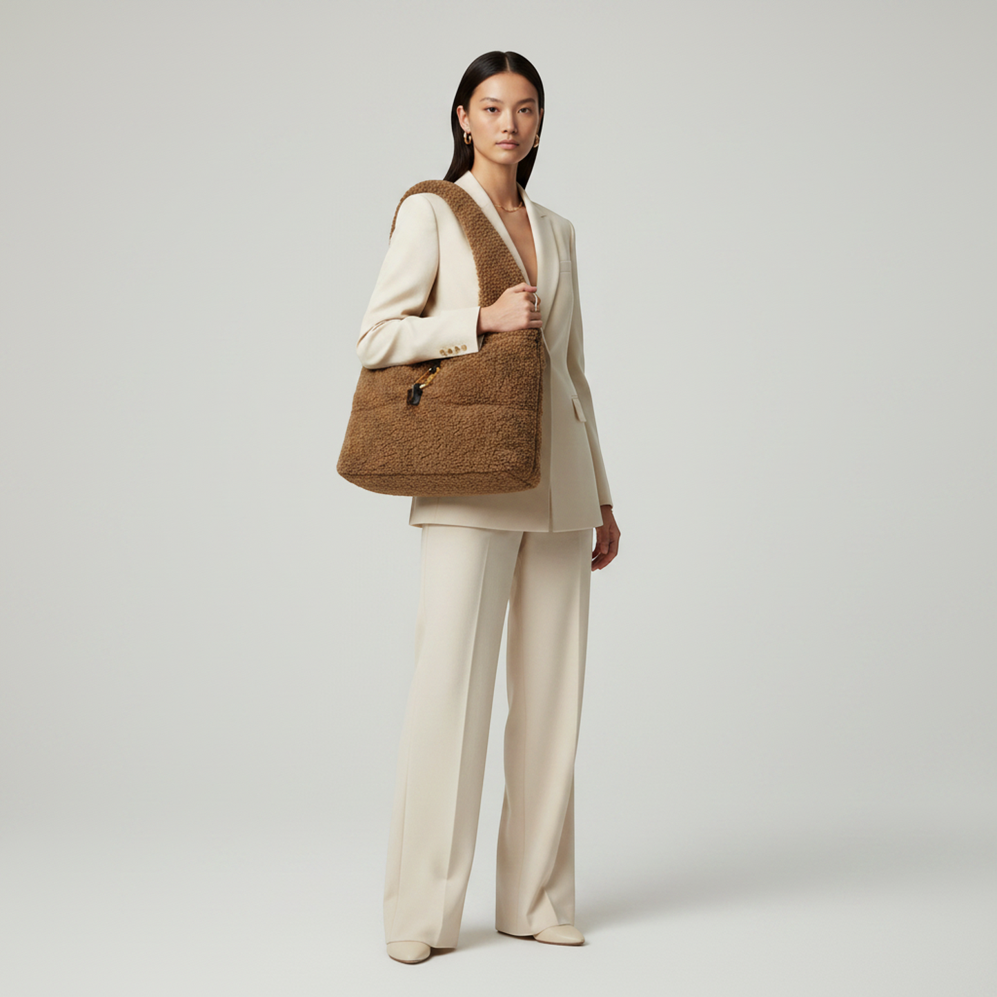 Moncler SNOW TOTE 5D60000 Women's Polyester Handbag,Tote Bag Brown