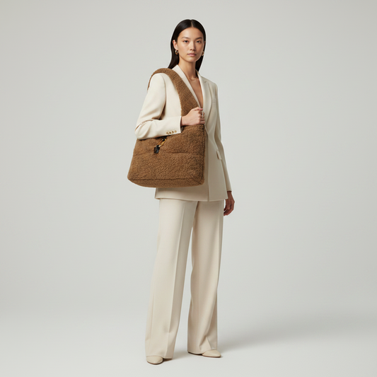 Moncler SNOW TOTE 5D60000 Women's Polyester Handbag,Tote Bag Brown