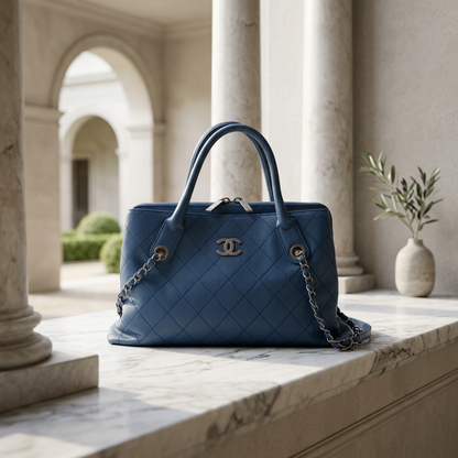 Chanel Wild Stitch Women's Grained Calfskin Handbag,Shoulder Bag Navy