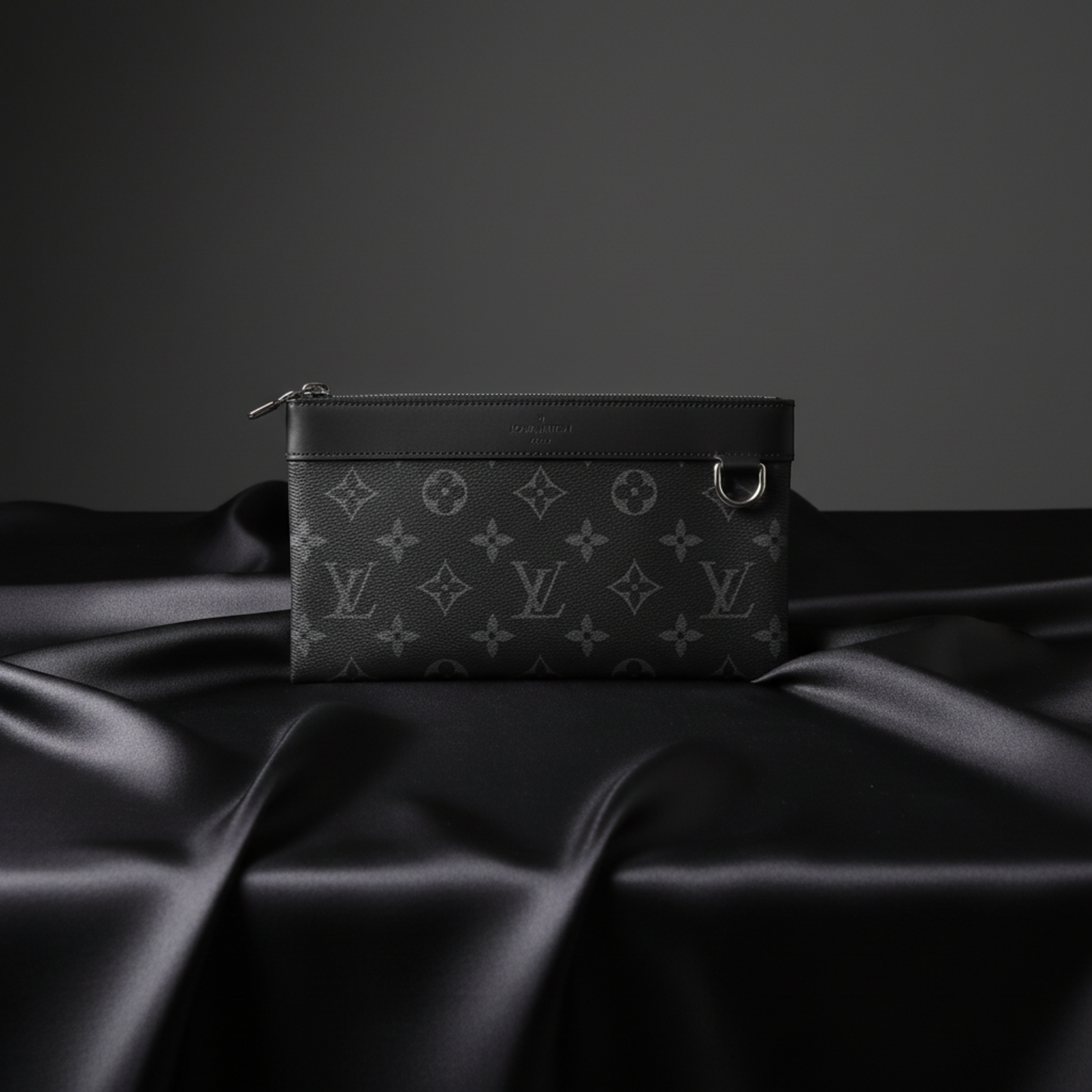 Louis Vuitton Monogram Eclipse Pochette Discovery PM M44323 Men's Clutch Bag,Pouch Black