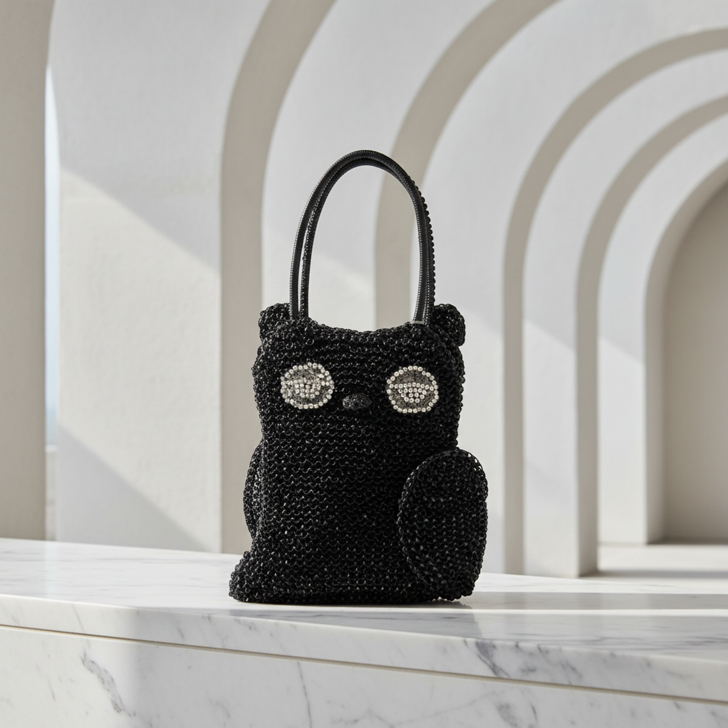 Anteprima Animal Owl Women's Wire,Rhinestone Handbag Black,Clear