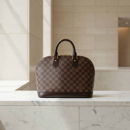 Louis Vuitton Damier Alma N51131 Women's Handbag Ebene