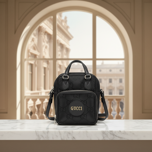 Gucci GG Nylon Off The Grid 625850 Women,Men Nylon,Leather Shoulder Bag Black