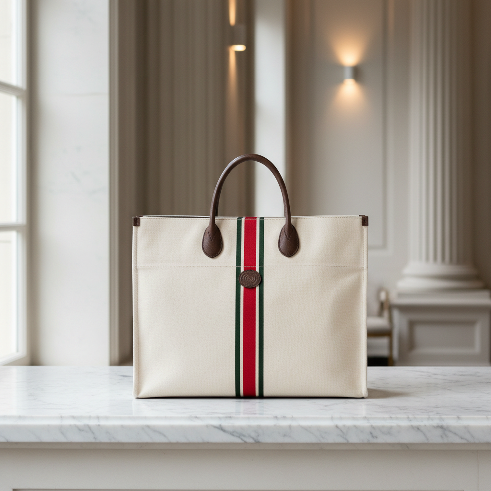 Gucci Sherry Line Interlocking G 658876 Men,Women Canvas,Leather Shoulder Bag,Tote Bag Off-white
