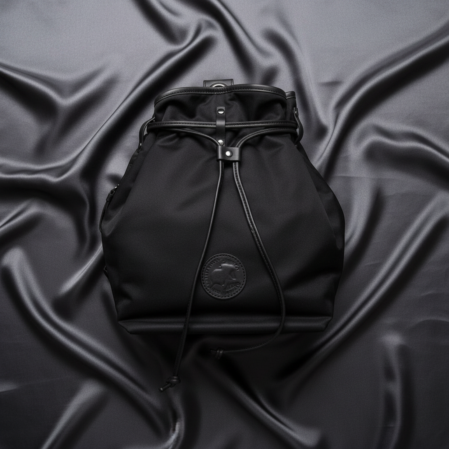 Hunting World Purse Women's Nylon,Leather Backpack Black