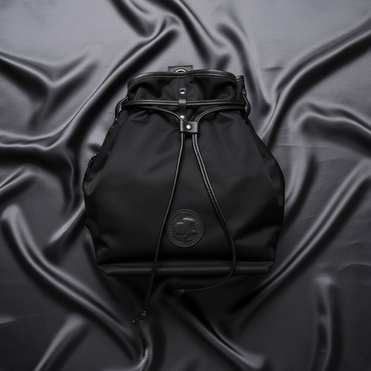 Hunting World Purse Women's Nylon,Leather Backpack Black