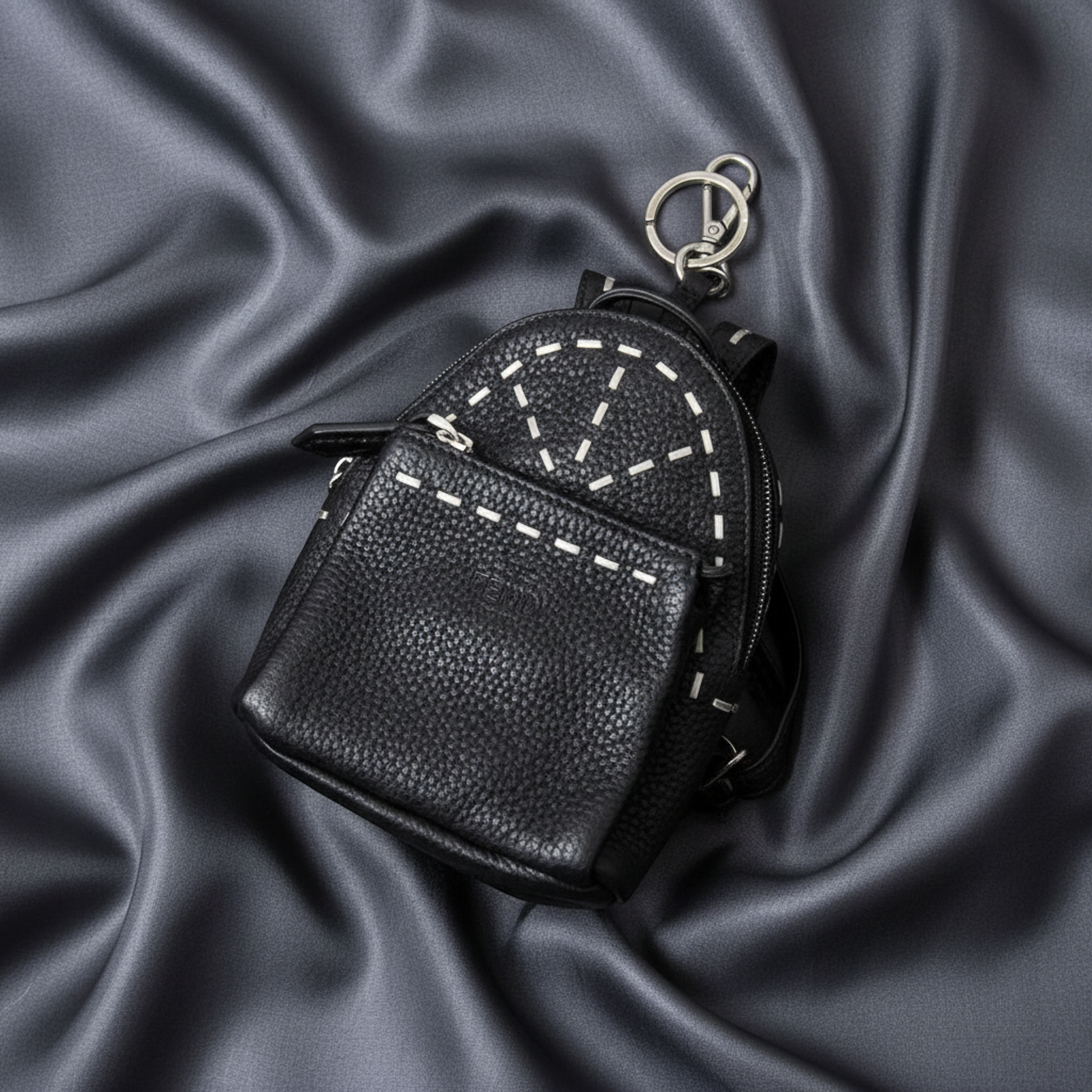 Fendi Selleria Pouch 7AR471 Keyring (Black)
