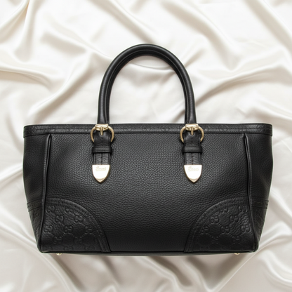 Gucci Guccissima 185566 Women's Leather Tote Bag Black