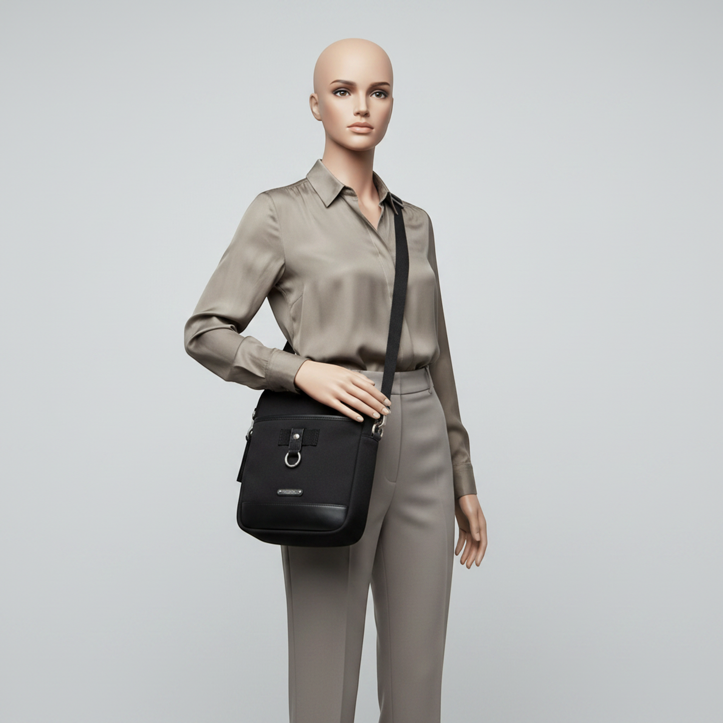 Saint Laurent Rivington 482777 Men,Women Leather,Canvas Shoulder Bag Black