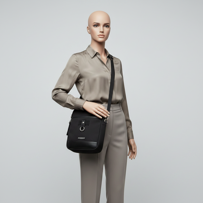 Saint Laurent Rivington 482777 Men,Women Leather,Canvas Shoulder Bag Black