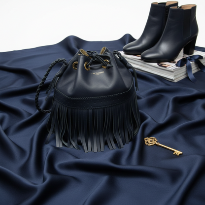 J&M Davidson Carnival L Women's Leather Shoulder Bag Navy