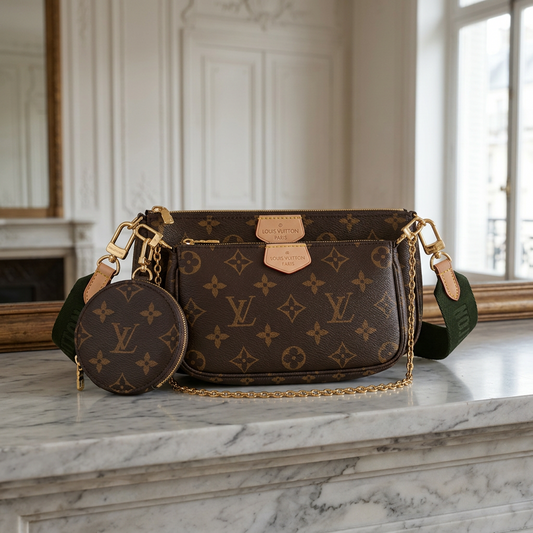 Louis Vuitton Monogram Multi Pochette Accessoires M44813 Women's Pouch,Shoulder Bag Khaki,Monogram