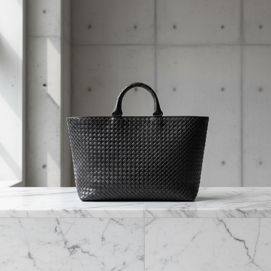 Bottega Veneta Intrecciato Leather Handbag Black