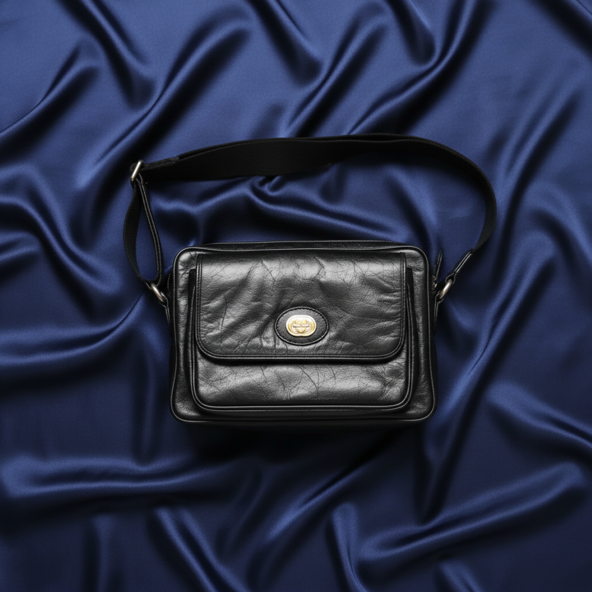 Gucci Messenger Bag 574760 Women's Leather Shoulder Bag Black