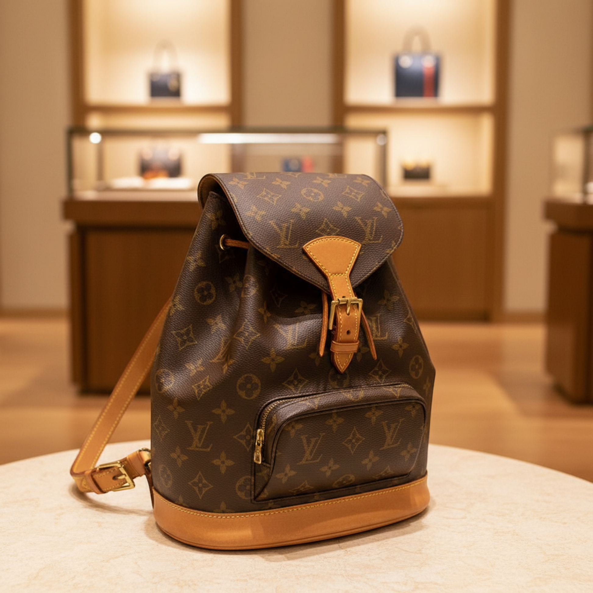 Louis Vuitton Monogram Montsouris MM M51136 Women's Backpack Monogram