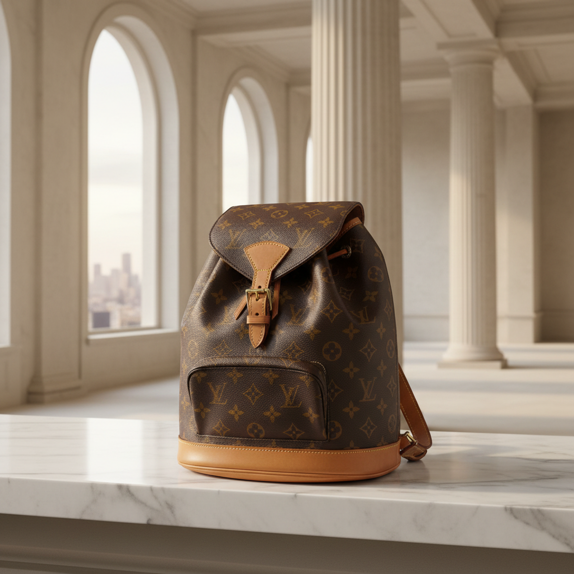 Louis Vuitton Monogram Montsouris MM M51136 Women's Backpack Monogram