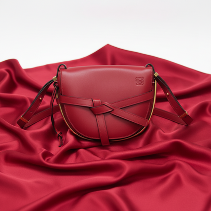 Loewe Metal Gate Women's Leather Shoulder Bag Red Color