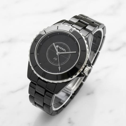 CHANEL J12 Phantom Ceramic Quartz Watch H6346 Polished