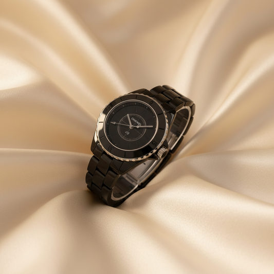 CHANEL J12 Phantom Ceramic Quartz Watch H6346 Polished