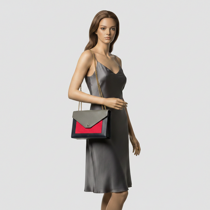 Celine Chain Flap Bag 175383UNA.25FH Women's Leather Shoulder Bag Black,Gray,Red Color