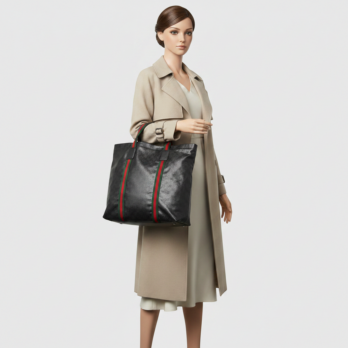 Gucci GG Crystal Large Tote Bag With Web Detail 763287 Men,Women GG Crystal Handbag,Tote Bag Black