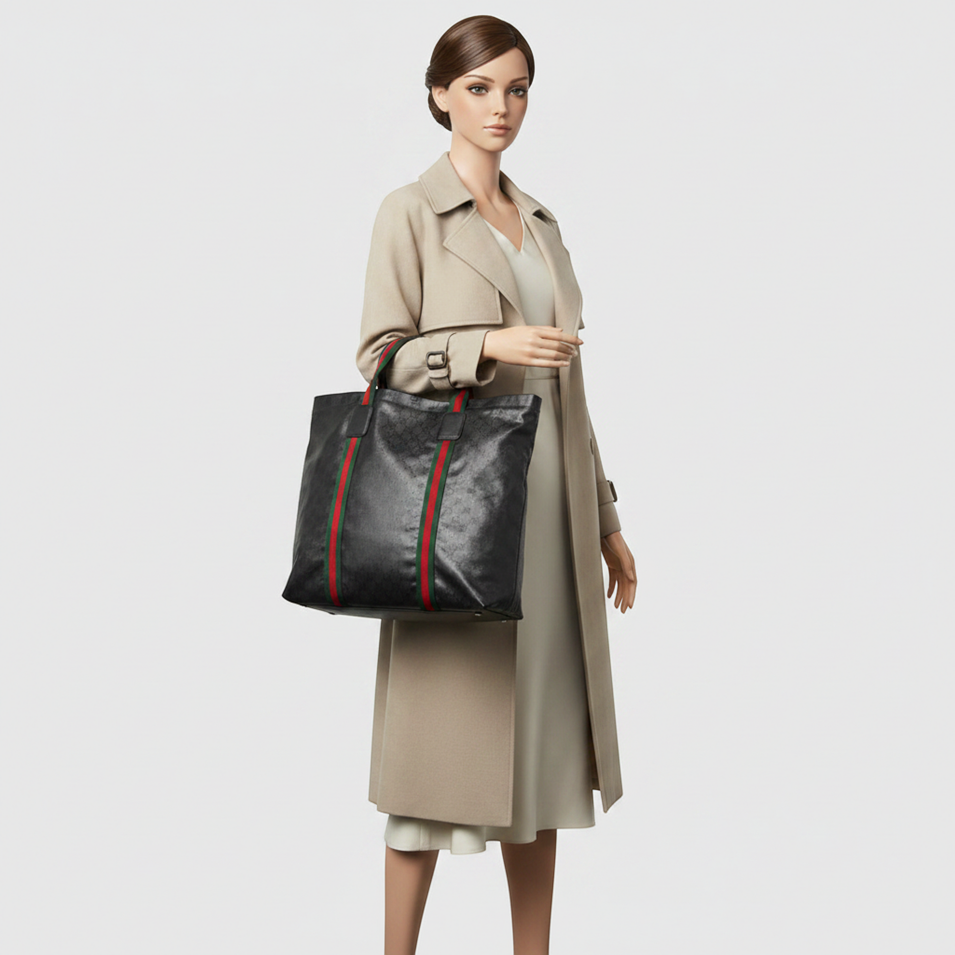 Gucci GG Crystal Large Tote Bag With Web Detail 763287 Men,Women GG Crystal Handbag,Tote Bag Black