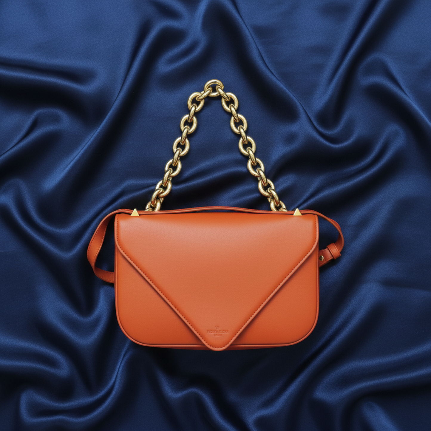 Bottega Veneta Mount Chain Shoulder Bag Women's Leather Handbag,Shoulder Bag Orange