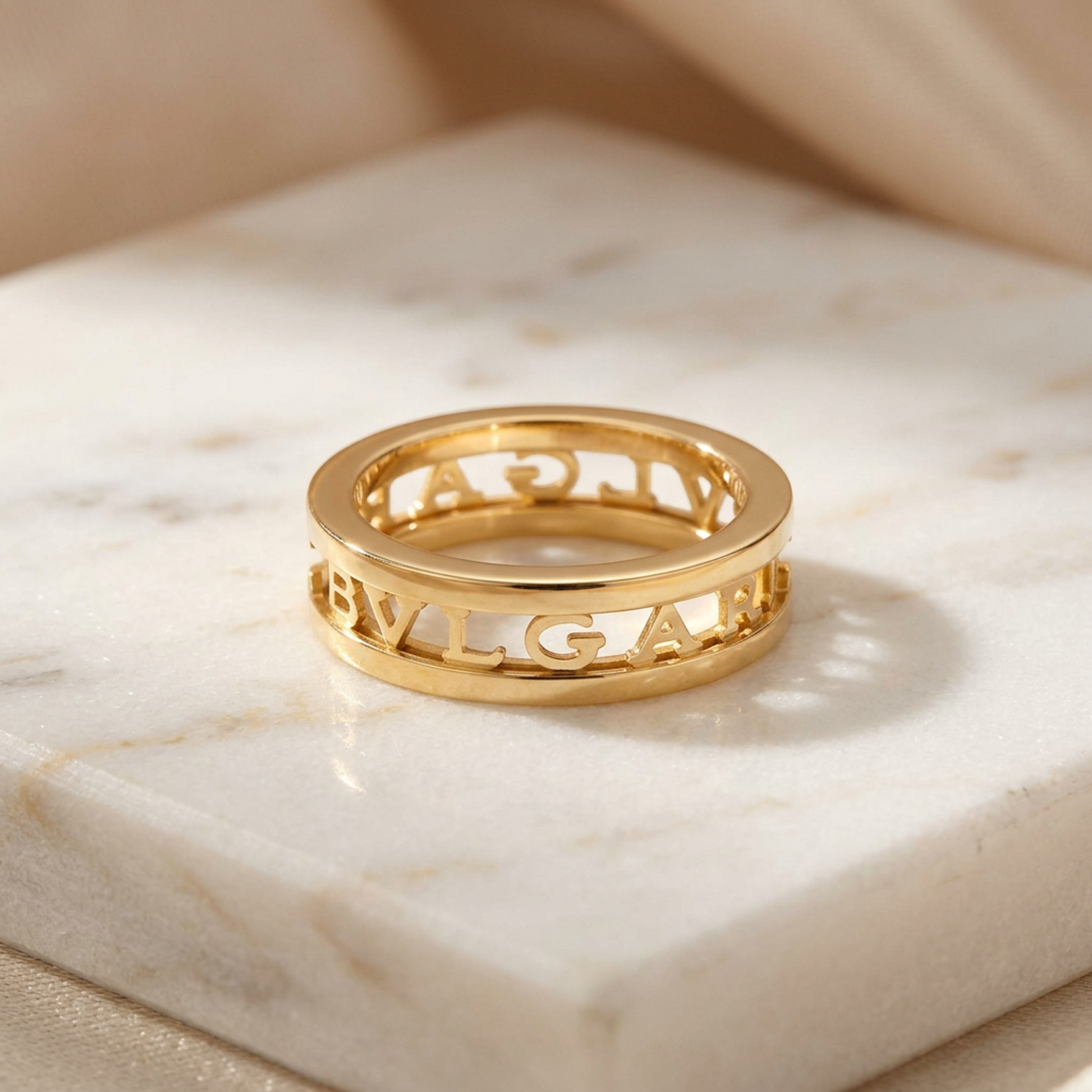 Bvlgari B.zero1 Logo Spiral Ring 359632 Yellow Gold (18K) Fashion No Stone Band Ring Gold