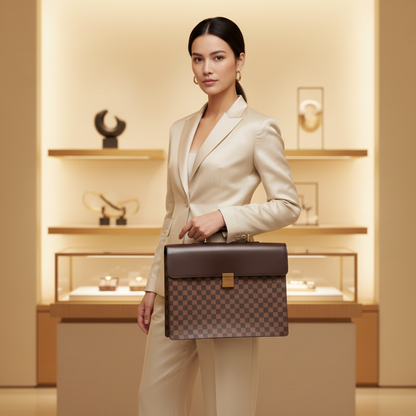 Louis Vuitton Damier Altona GM N53312 Men's Briefcase Ebene